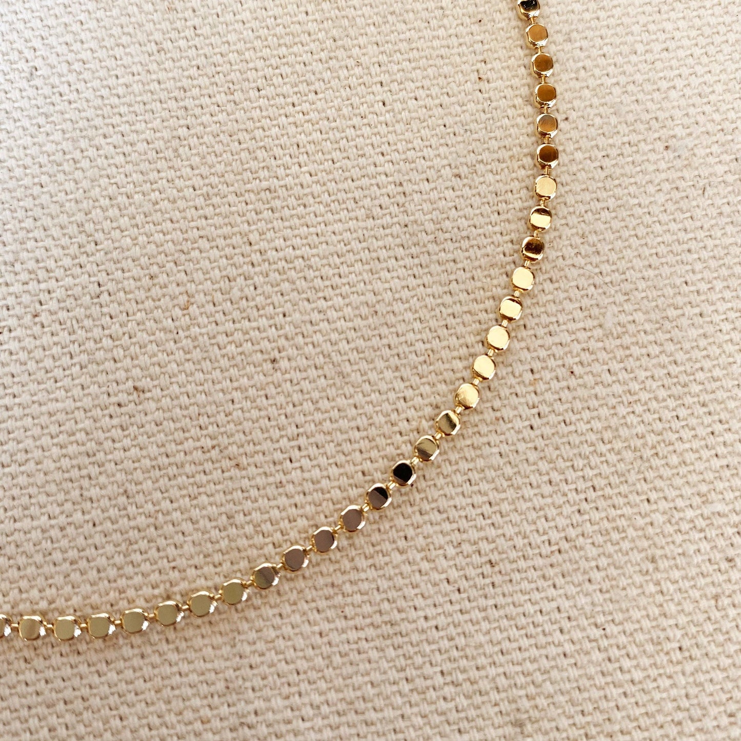 Chevillière chaîne à points 2,0 mm en or rempli 18 carats