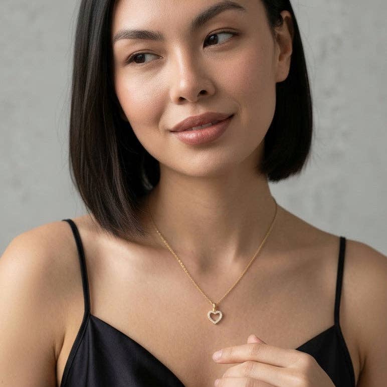 Collier cœur en gold filled 18 carats avec zircone cubique (CZ)