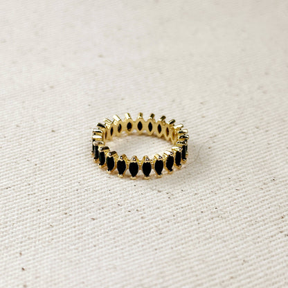 Bague Marquise Eternity remplie d'or 18 carats