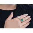 Bague trèfle malachite