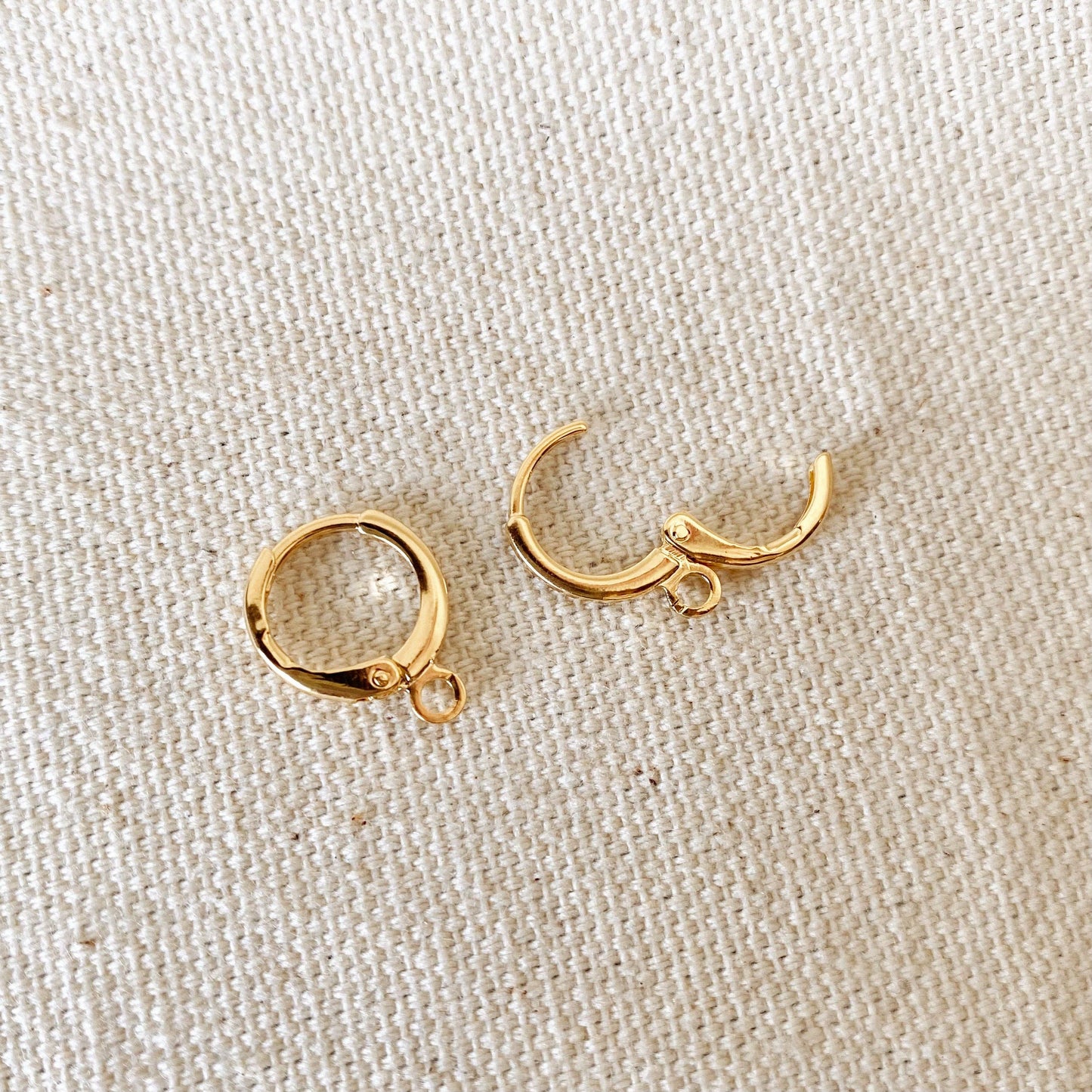Boucle d'oreille créole à levier de 12 mm remplie d'or 18 carats pour la fabrication de bijoux