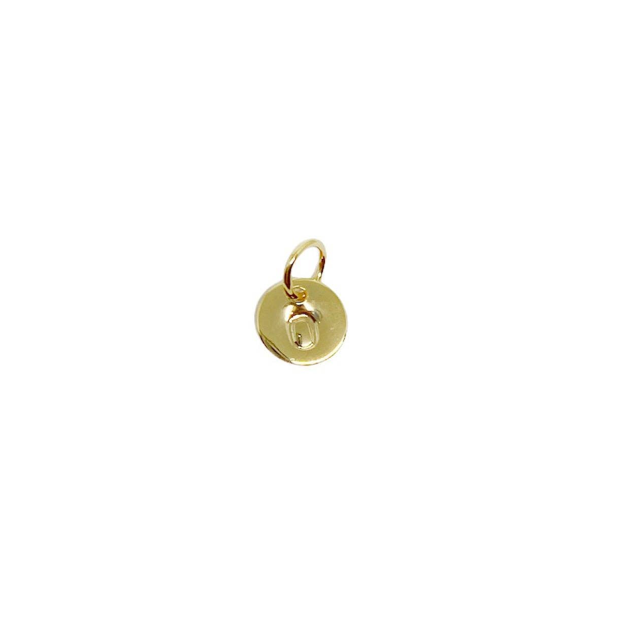 Breloque petite lettre initiale estampillée en alphabet complet rempli d'or 18 carats