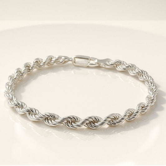 Bracelet torsadé argent sterling