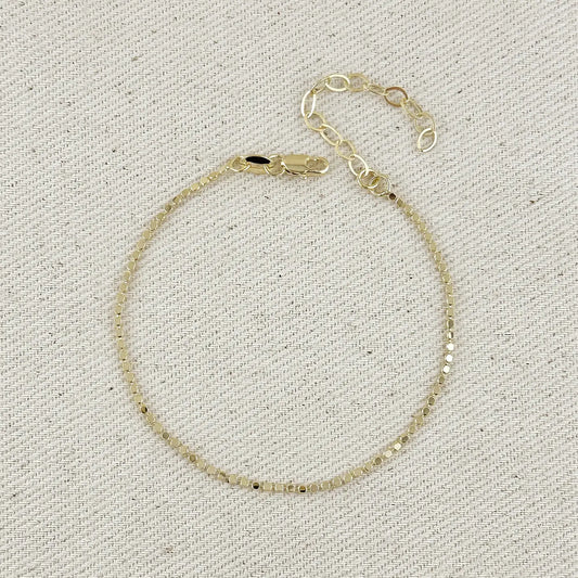 Bracelet à pois 1,5 mm en or rempli 18k avec extension