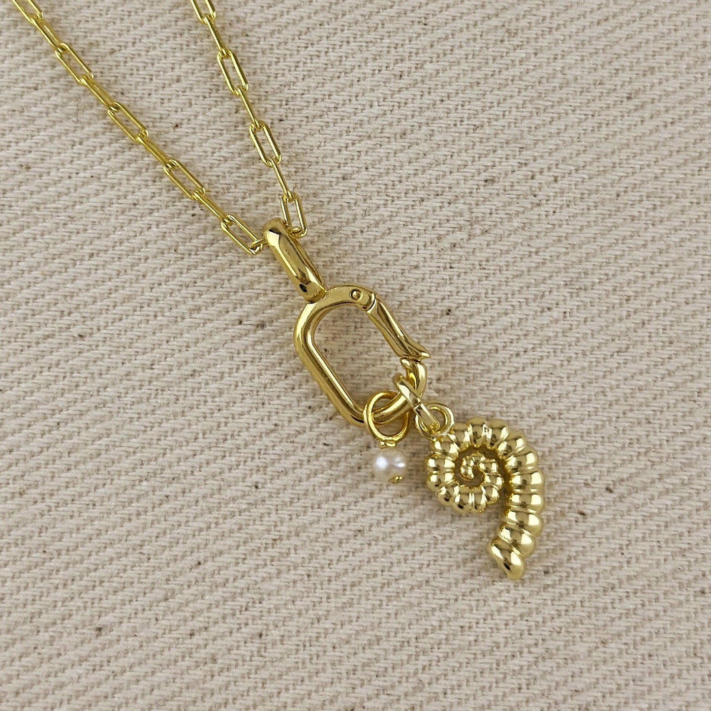 Breloque perle d'eau douce en or rempli 18 carats