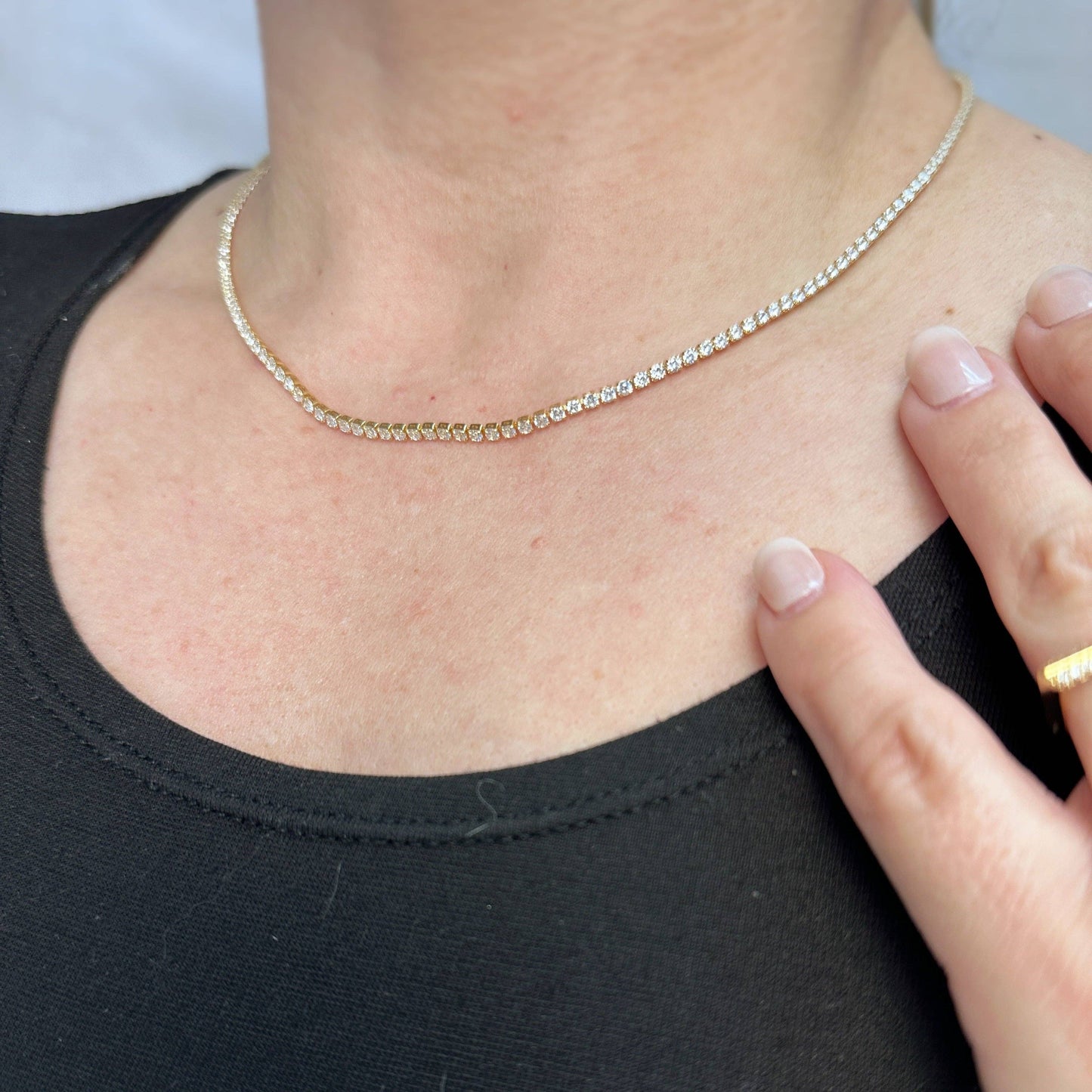 Collier de tennis en zircons cubiques de 2 mm