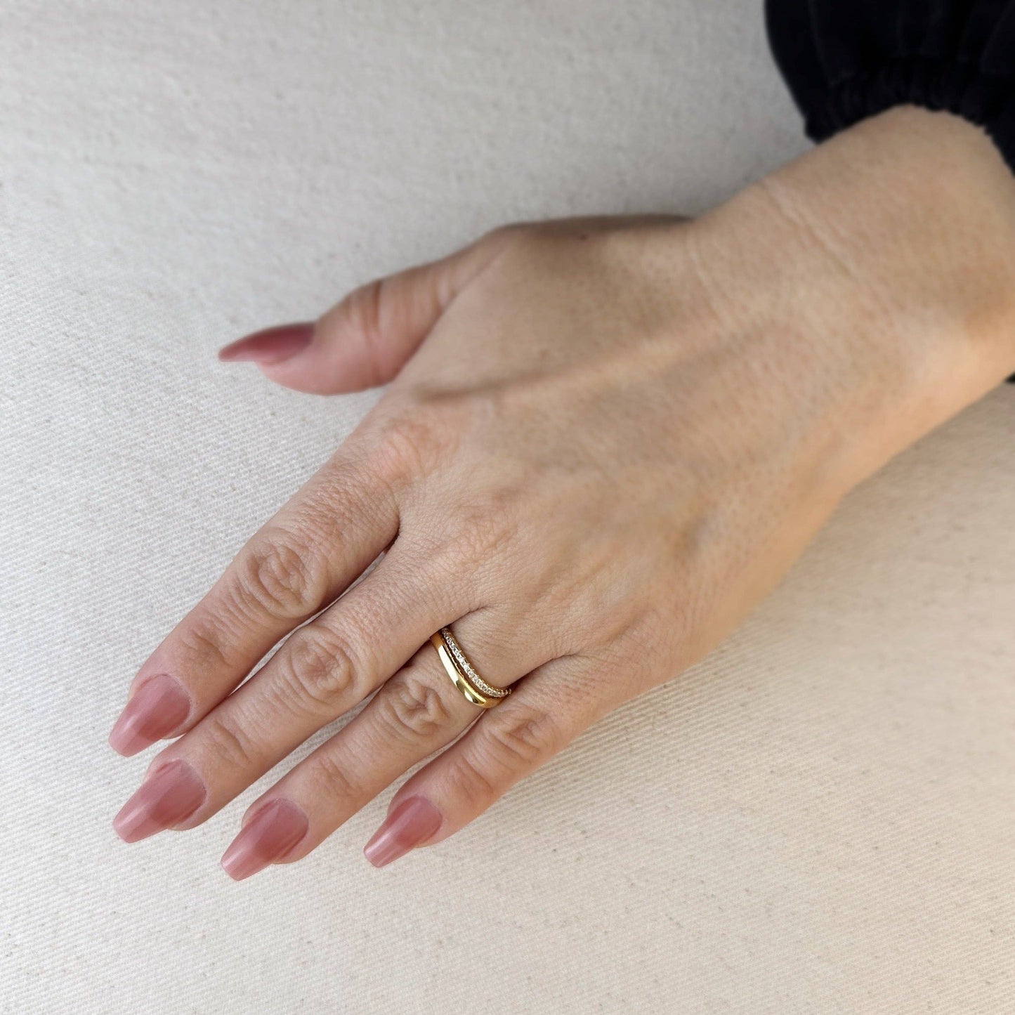 Bague Vague Empilable en Or Rempli 18k