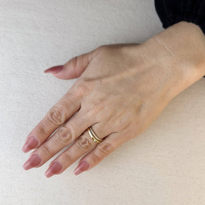 Bague Vague Empilable en Or Rempli 18k