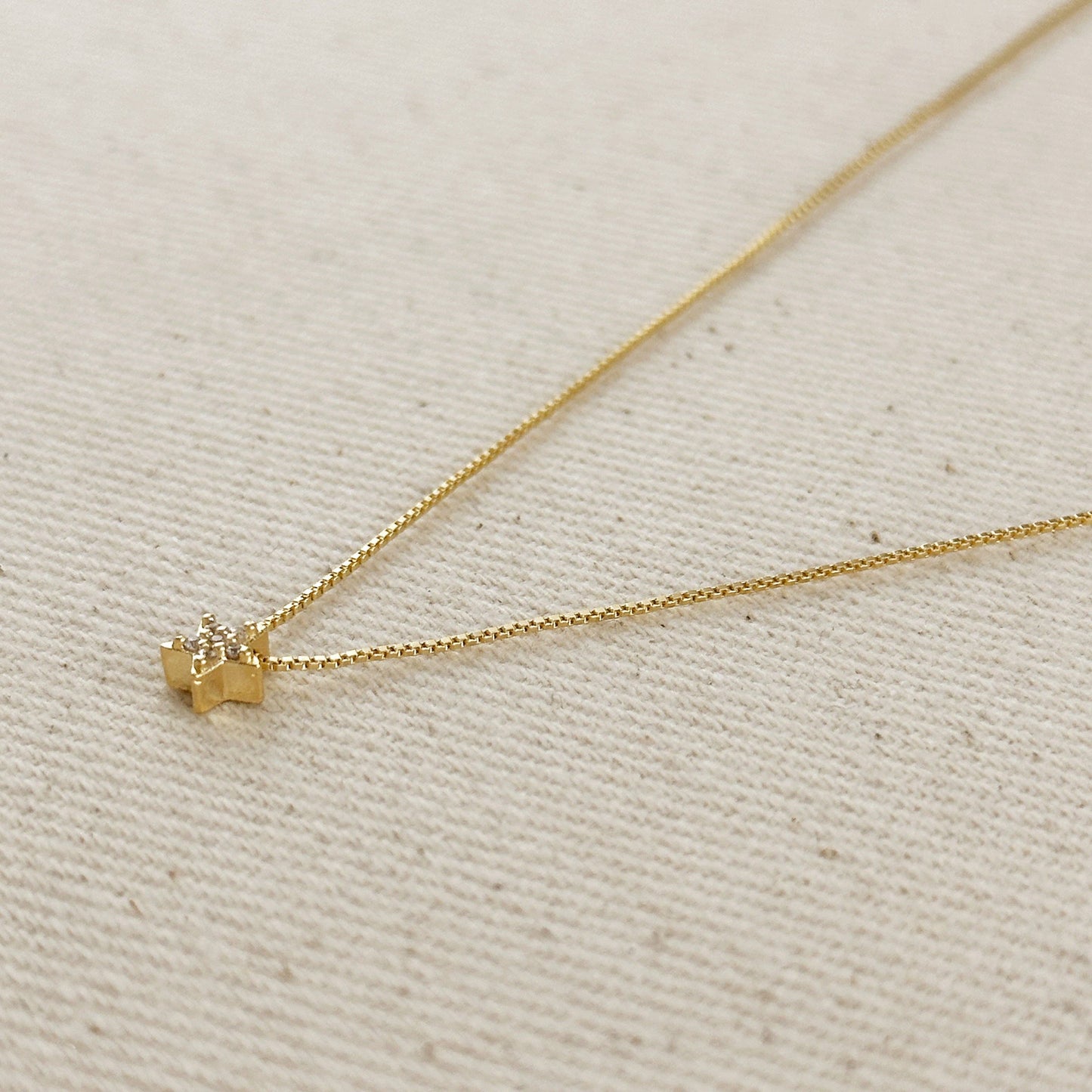 Collier Étoile Mini CZ en Or Rempli 18k