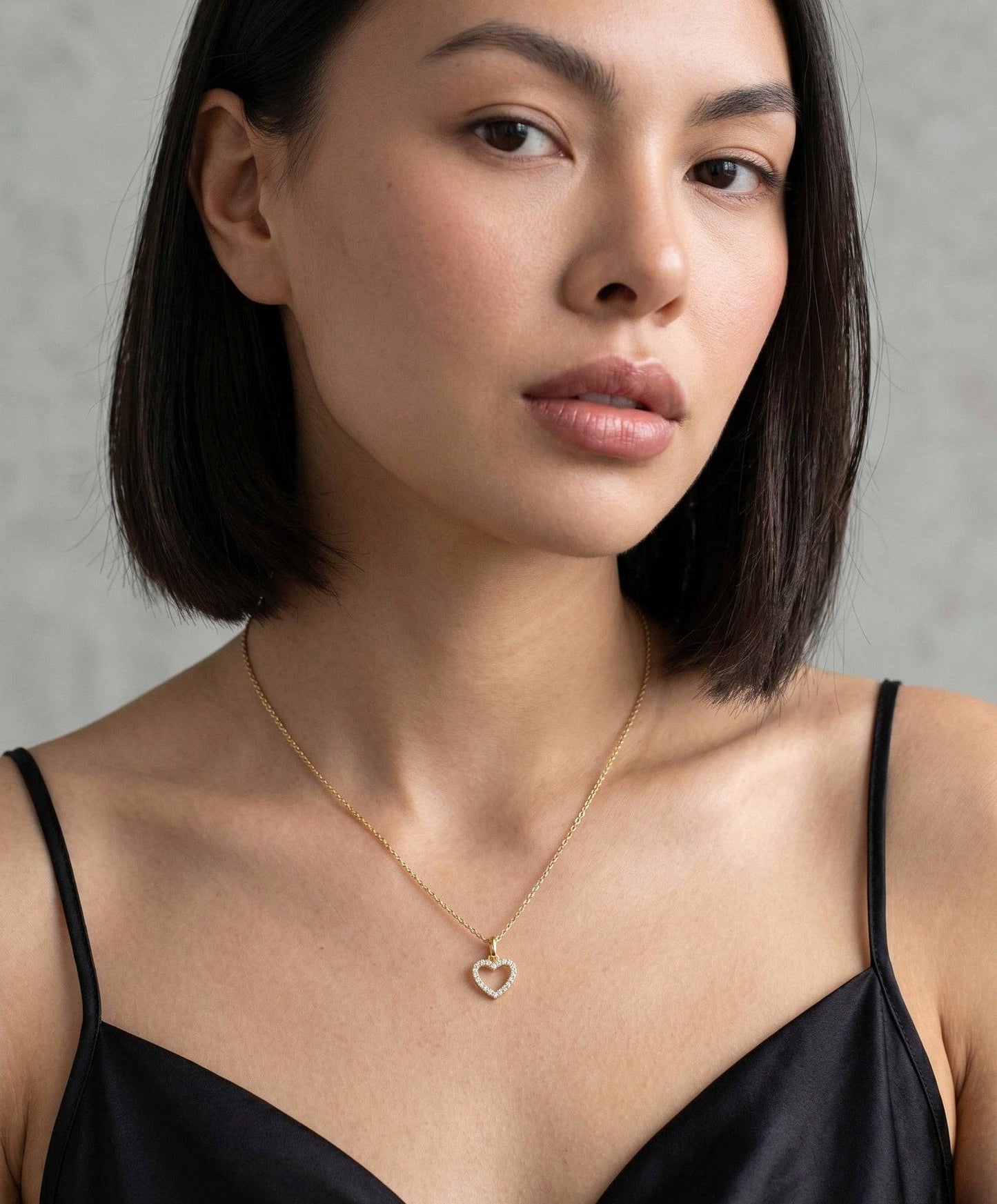 Collier cœur en gold filled 18 carats avec zircone cubique (CZ)