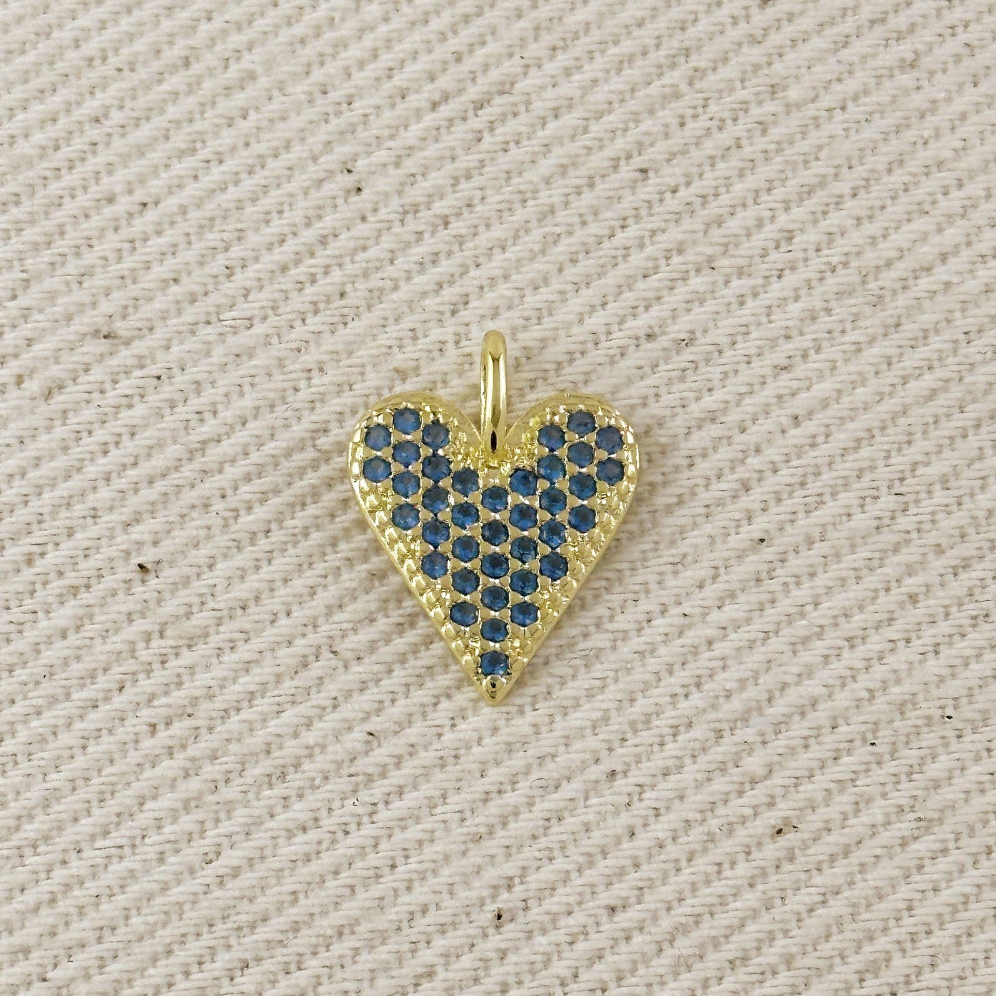 Pendentif cœur en or rempli 18K avec zircone cubique colorée