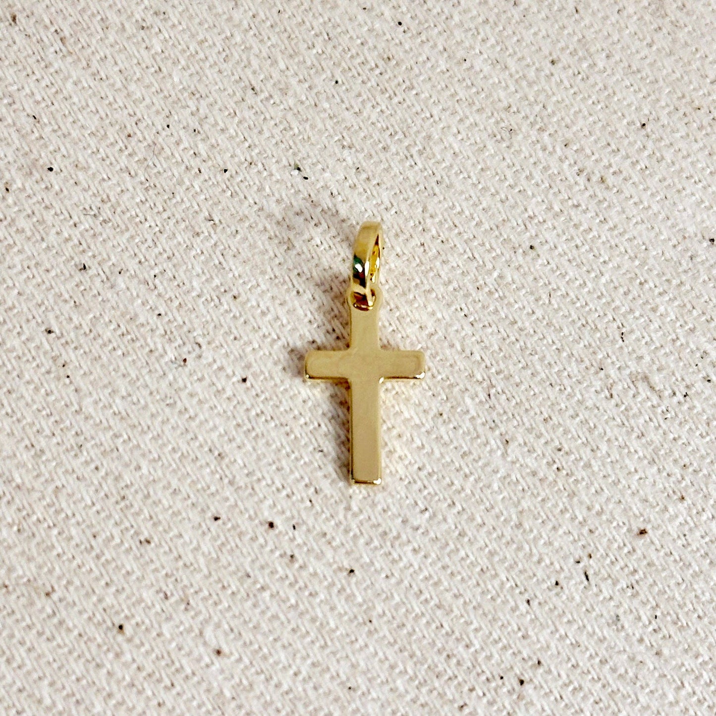 Pendentif croix mini poli en or rempli 18 carats