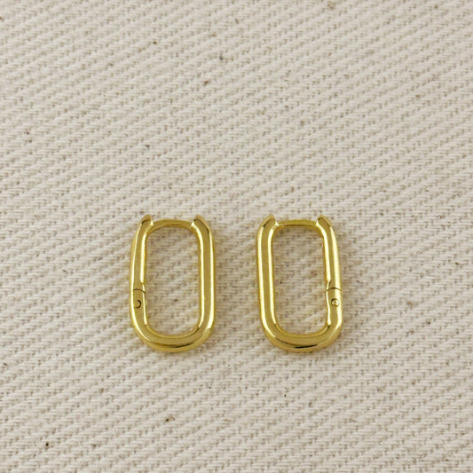 Boucles d'oreilles rectangulaires polies à cliquets