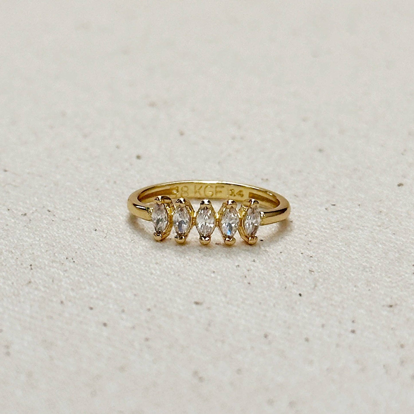 Bague Marquise CZ remplie en or 18 carats