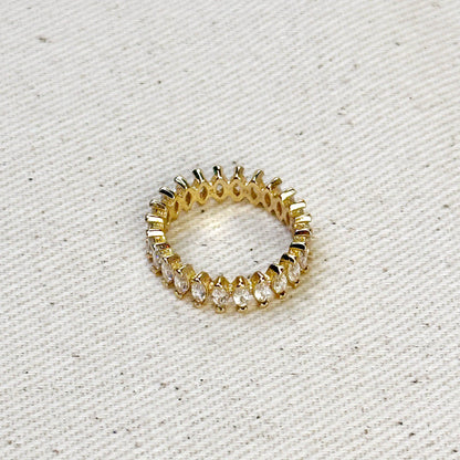 Bague Marquise Eternity remplie d'or 18 carats