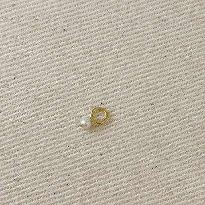 Breloque perle d'eau douce en or rempli 18 carats