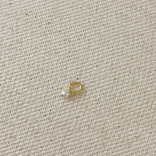 Breloque perle d'eau douce en or rempli 18 carats