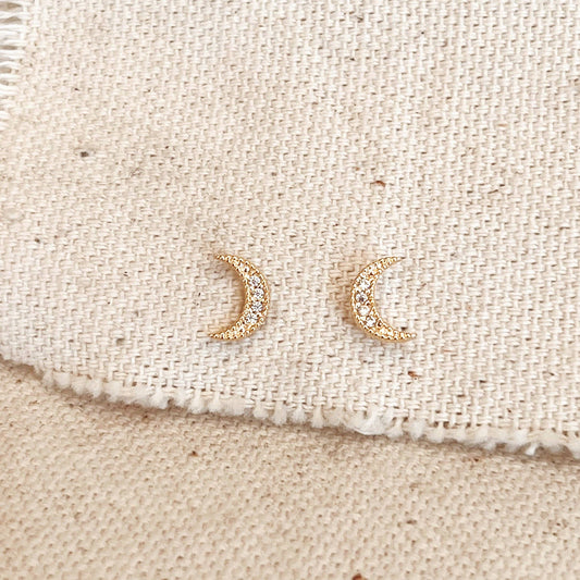 Clous d'oreilles croissant de lune en or rempli 18 carats