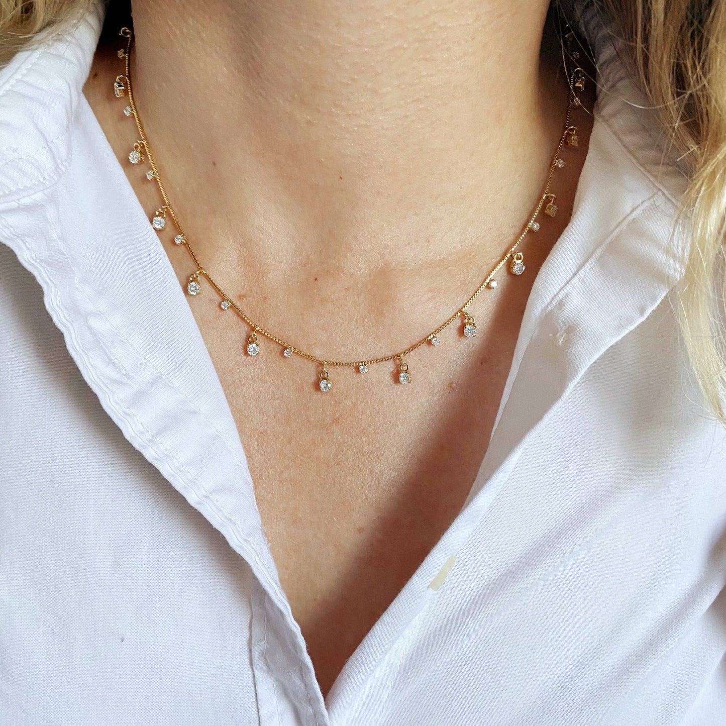 Collier étincelant en or 18 carats