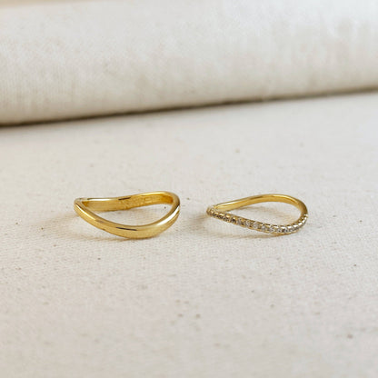 Bague Vague Empilable en Or Rempli 18k