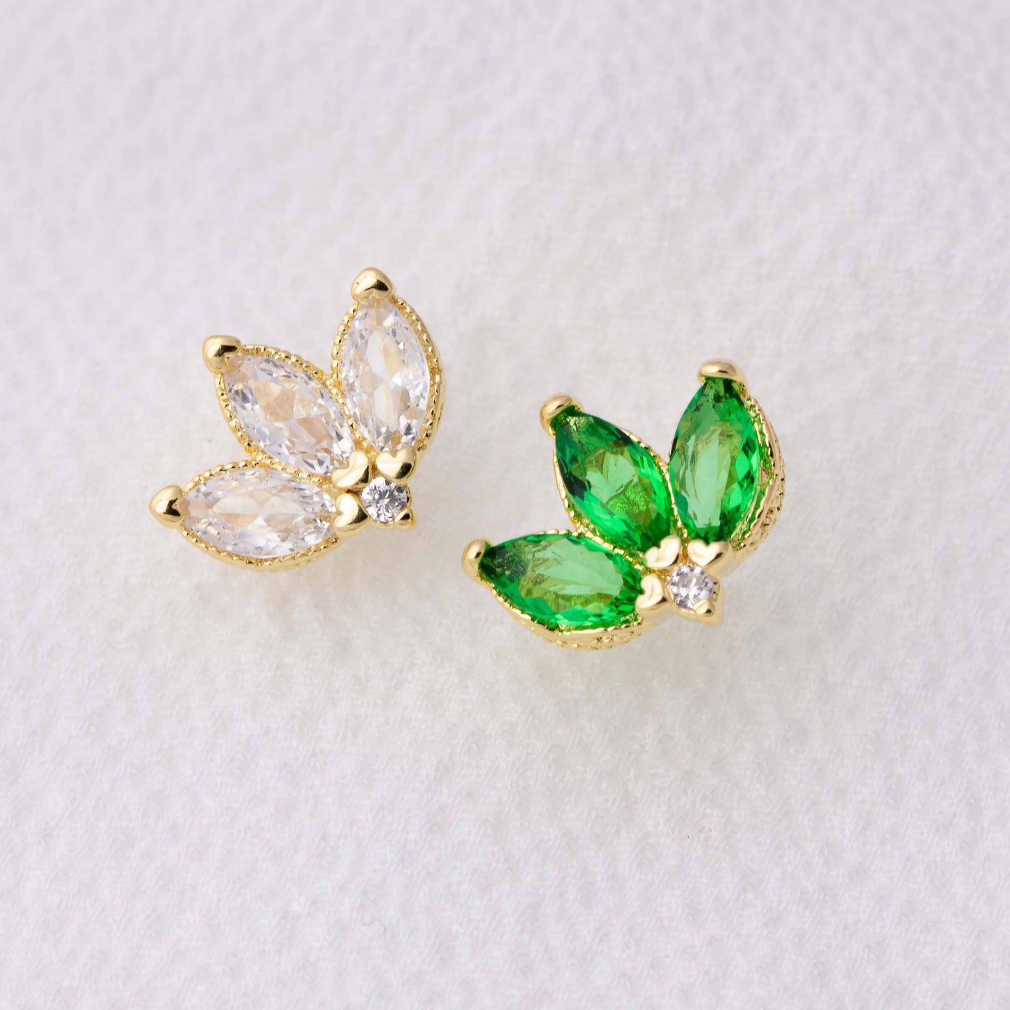 Boucles d'oreilles empilables vintage en forme de fleur de lotus