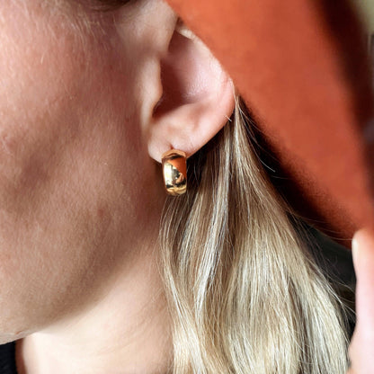 Boucles d'oreilles clicker épaisses en or 18 carats