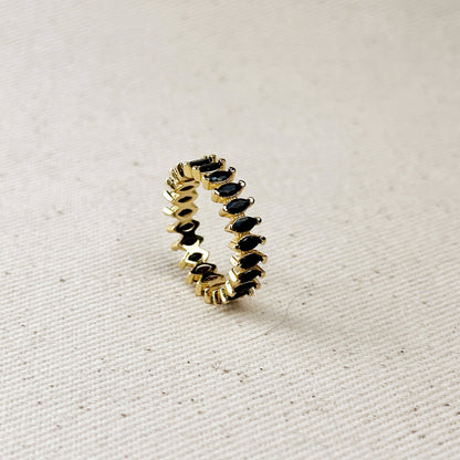 Bague Marquise Eternity remplie d'or 18 carats