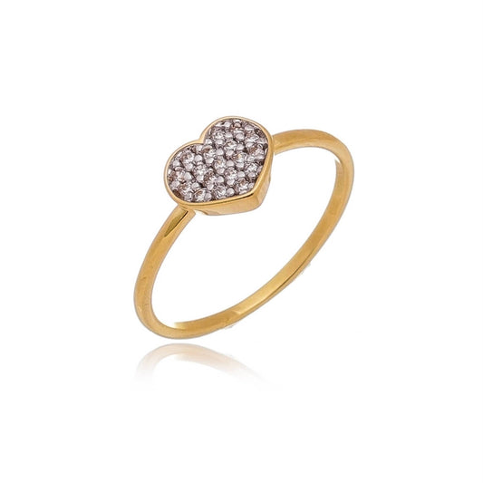 Bague cœur en zircone cubique remplie d'or 18 carats: 7