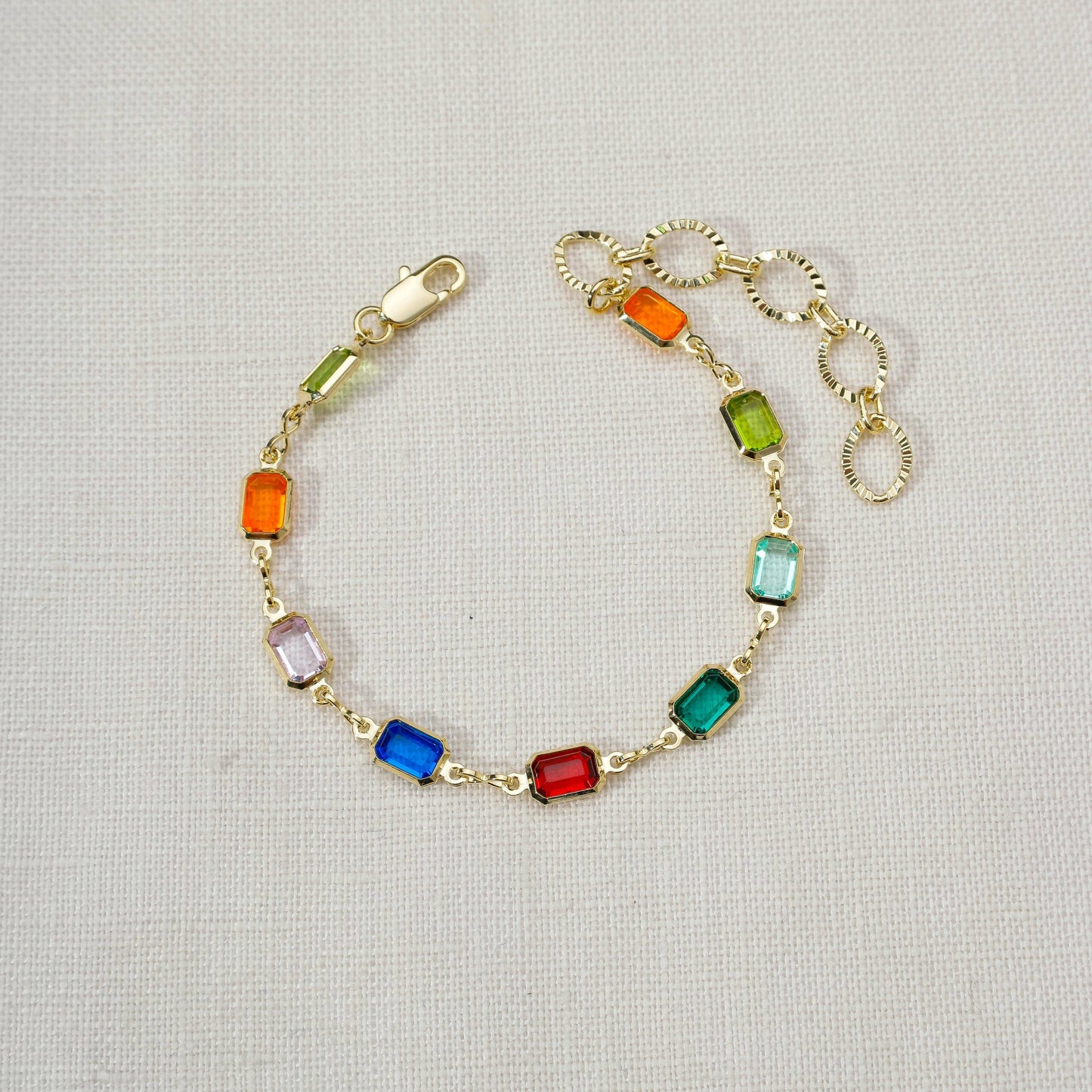 Bracelet multicolore rempli d'or 18 carats