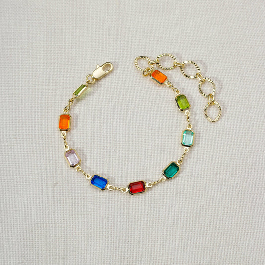 Bracelet multicolore rempli d'or 18 carats