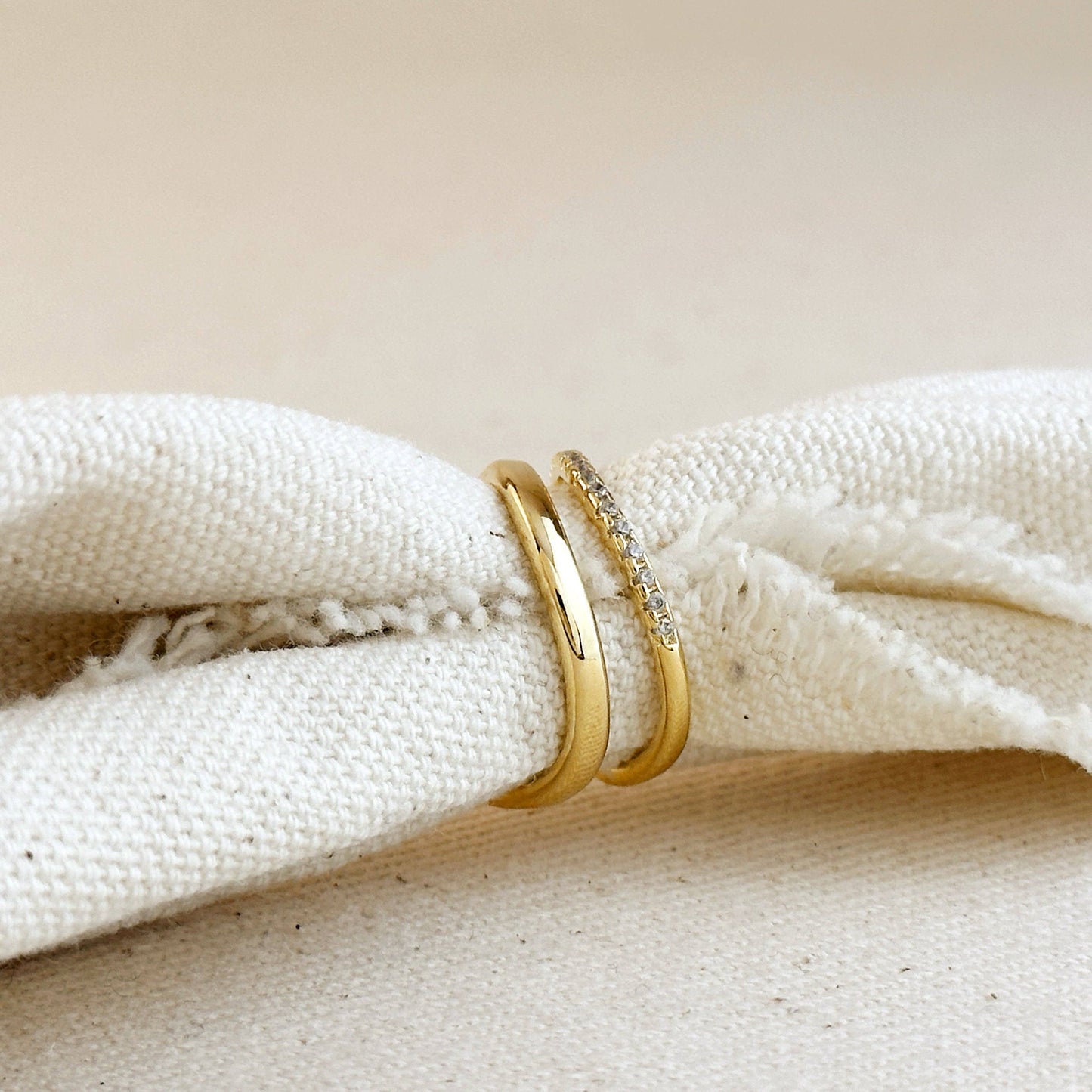 Bague Vague Empilable en Or Rempli 18k