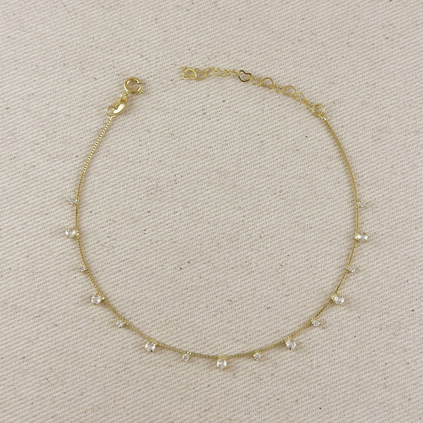 Chevillière en or rempli 18k avec micro zircon cubique