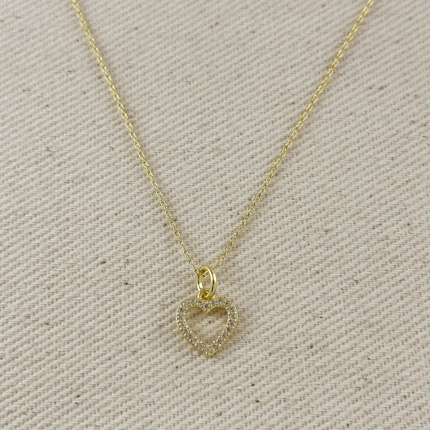 Collier cœur en gold filled 18 carats avec zircone cubique (CZ)