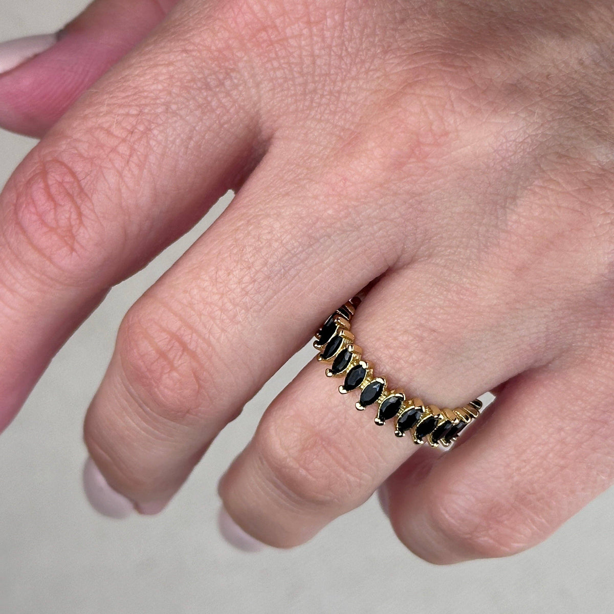 Bague Marquise Eternity remplie d'or 18 carats