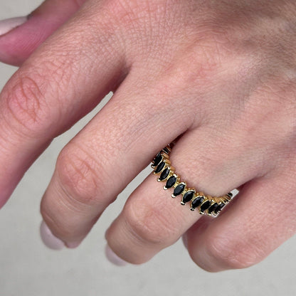 Bague Marquise Eternity remplie d'or 18 carats