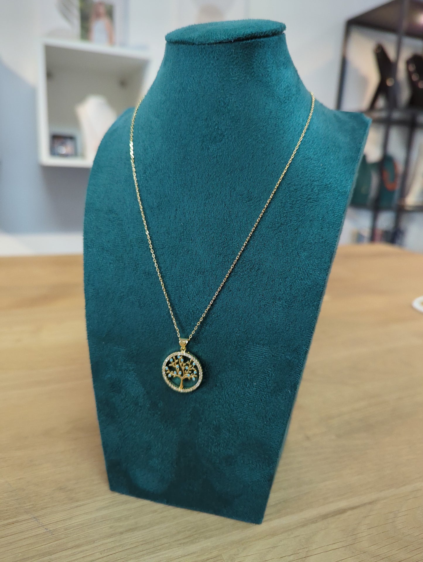 Collier avec chaîne en or et pendentif Arbre de vie