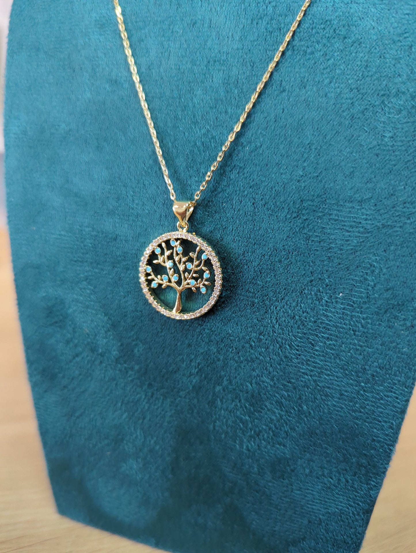 Collier avec chaîne en or et pendentif Arbre de vie