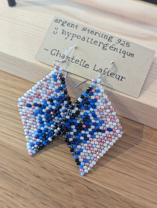 Boucles d'oreilles Chantelle Lafleur mini perles et argent