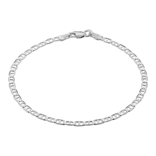 Bracelet mailles marinière en argent sterling