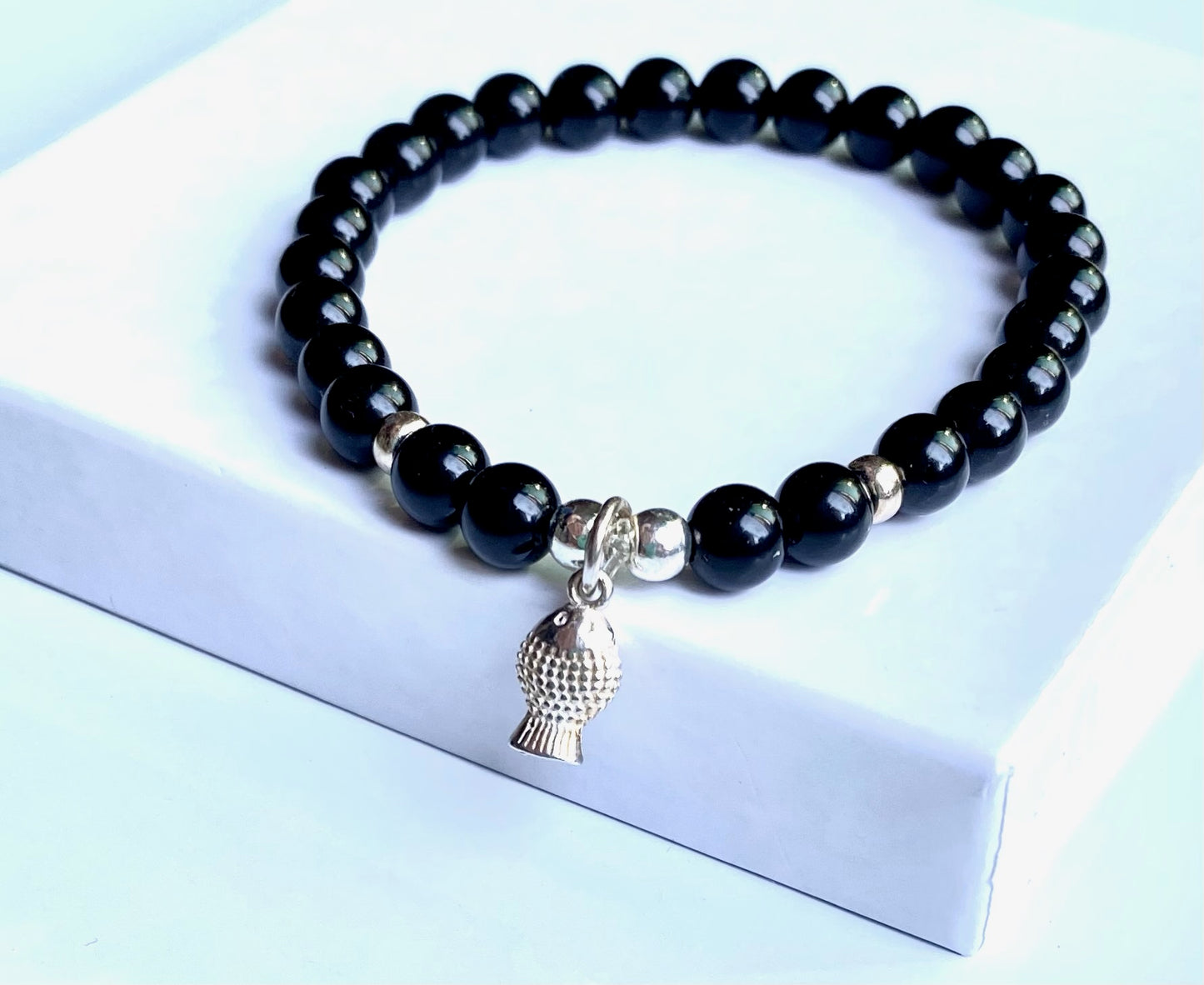 Bracelet onyx poisson