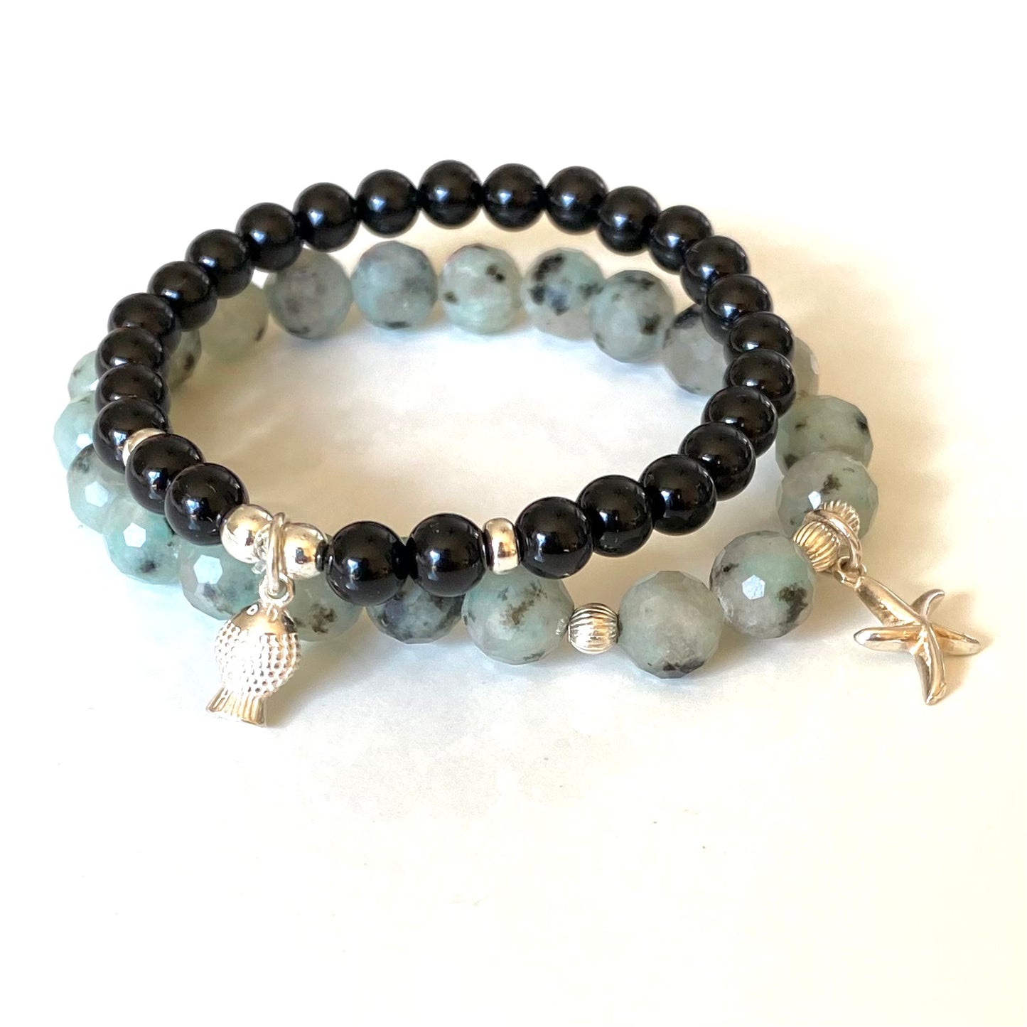 Bracelet onyx poisson